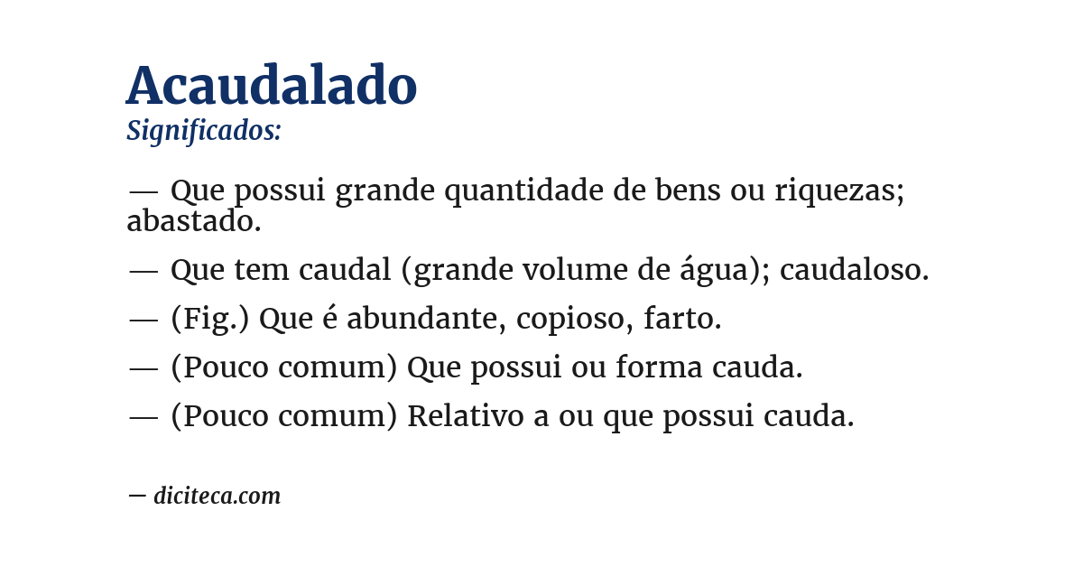 Significado de acaudalado