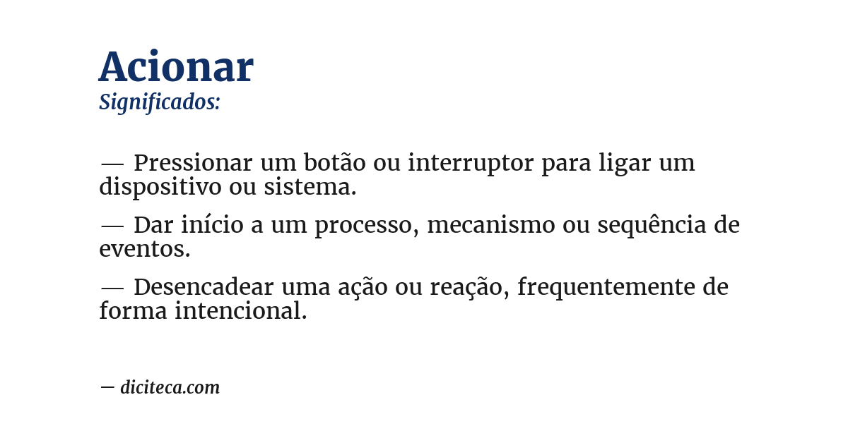 Significado de acionar