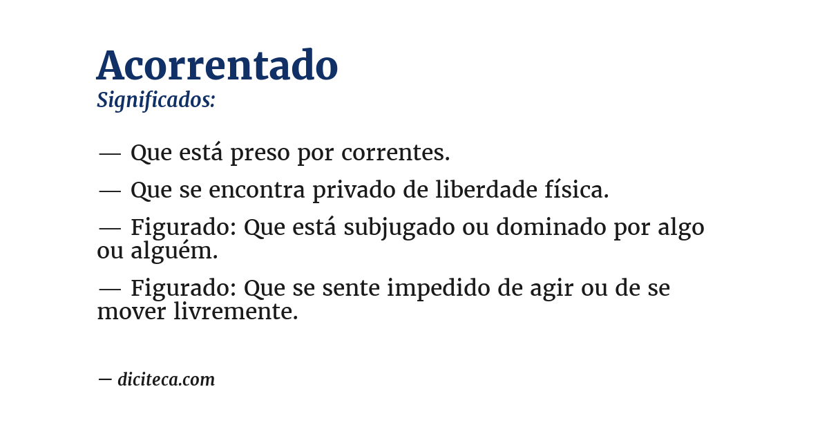 Significado de acorrentado