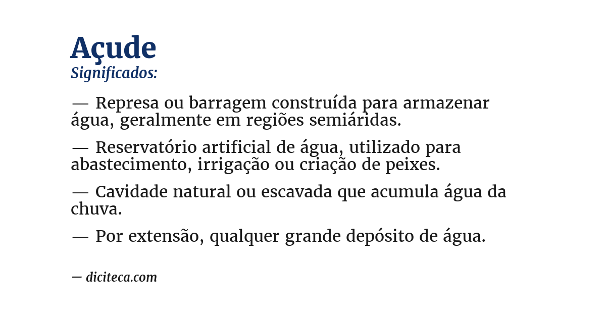 Significado de açude