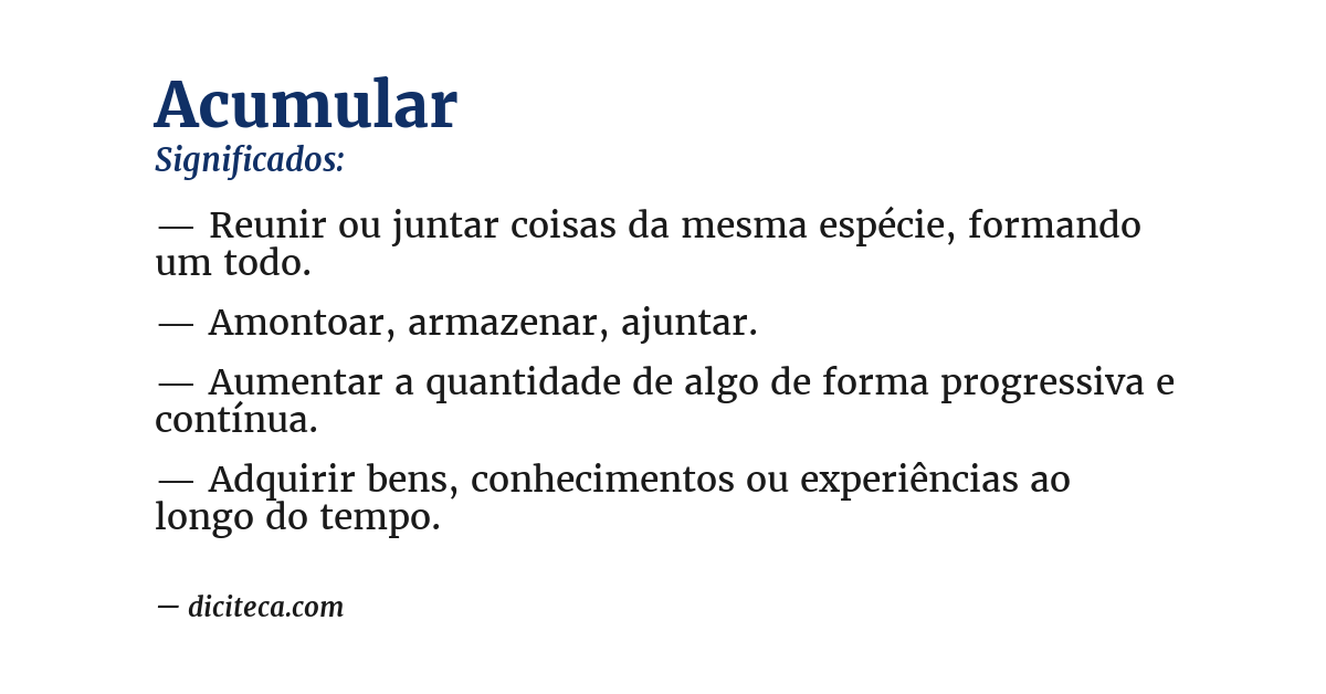 Significado de acumular