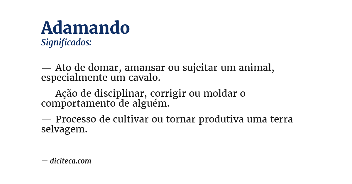 Significado de adamando