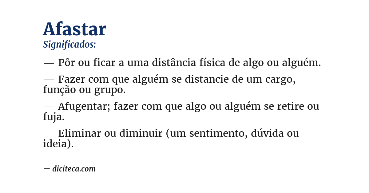 Significado de afastar