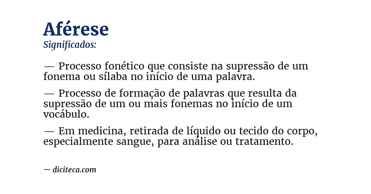 Significado de aférese