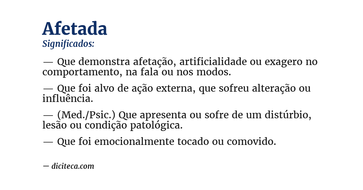 Significado de afetada