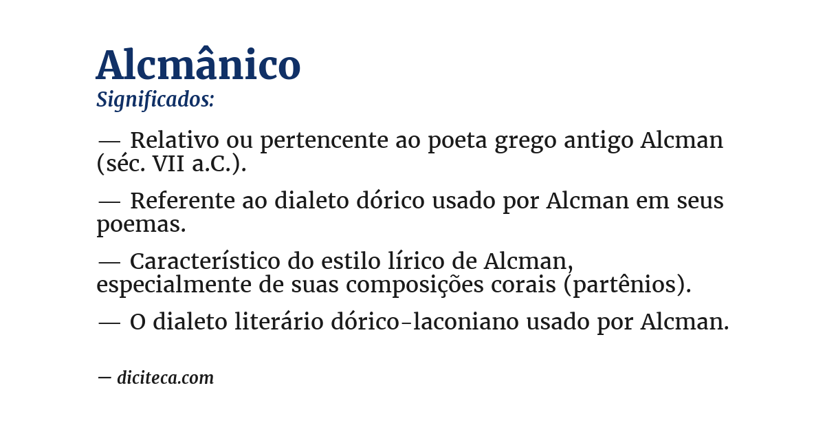 Significado de alcmânico