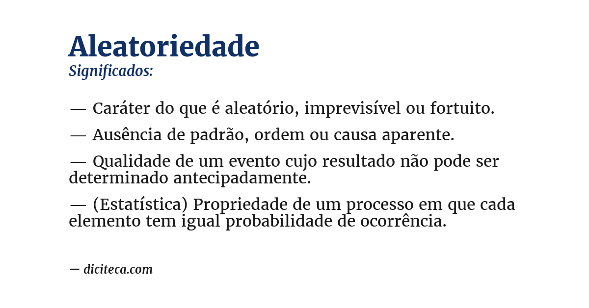 Significado de aleatoriedade