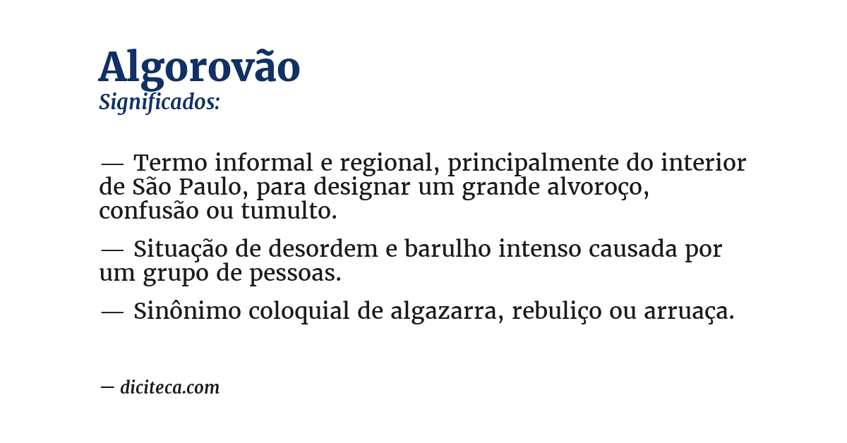 Significado de algorovão