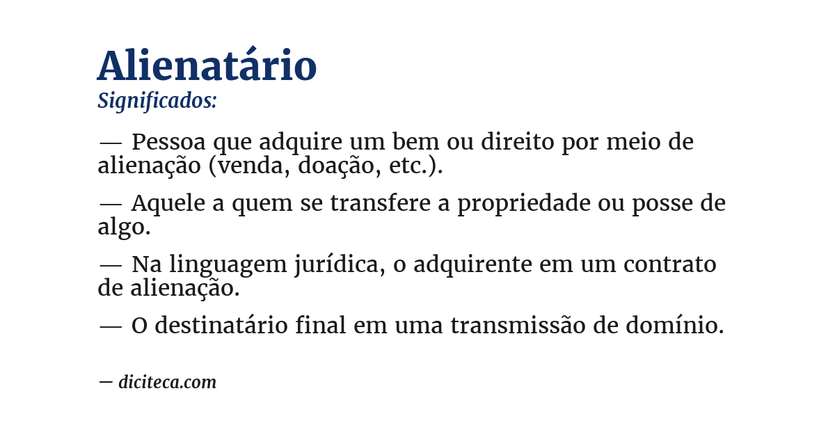 Significado de alienatário