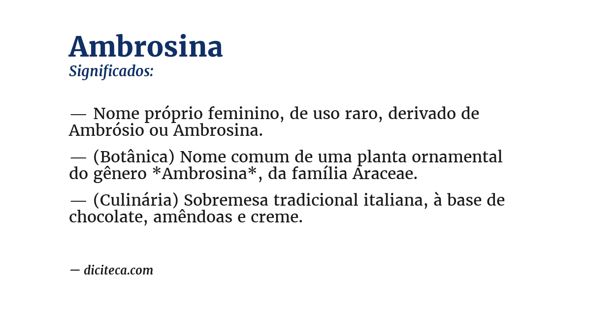 Significado de ambrosina