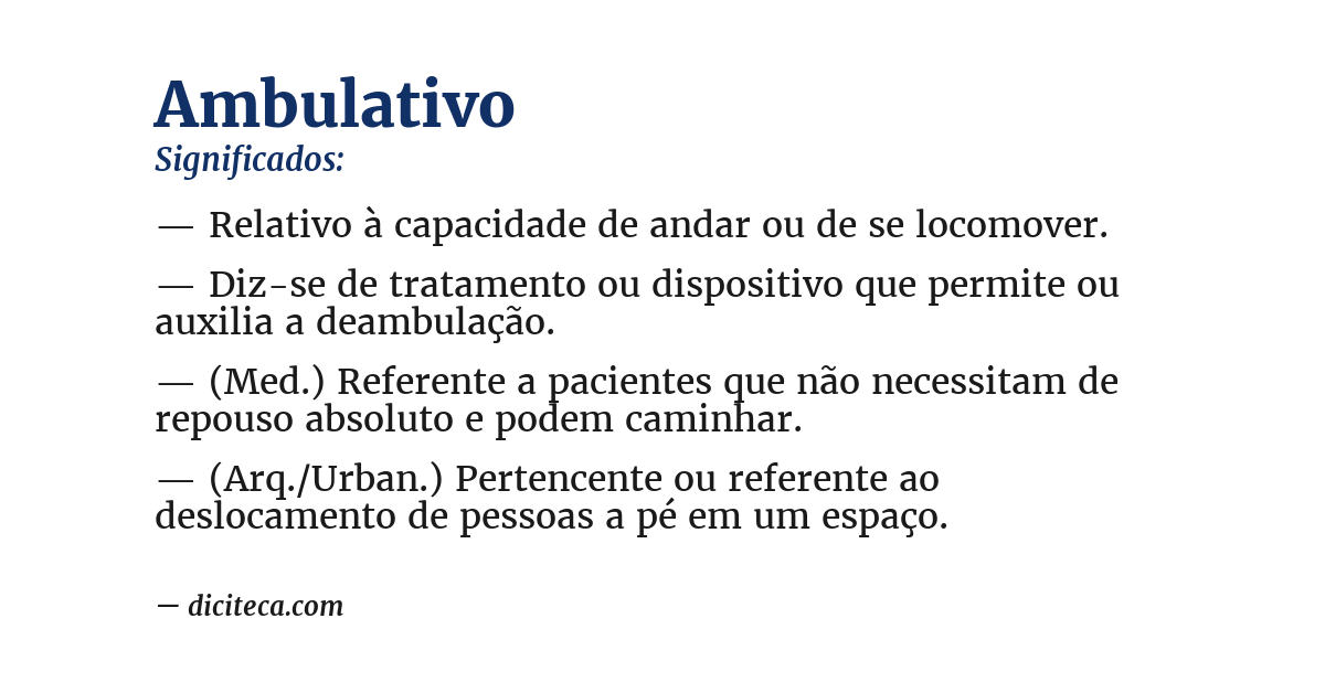 Significado de ambulativo