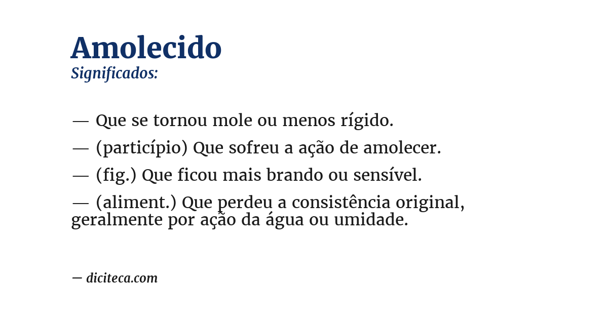 Significado de amolecido