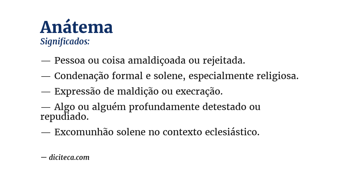 Significado de anátema
