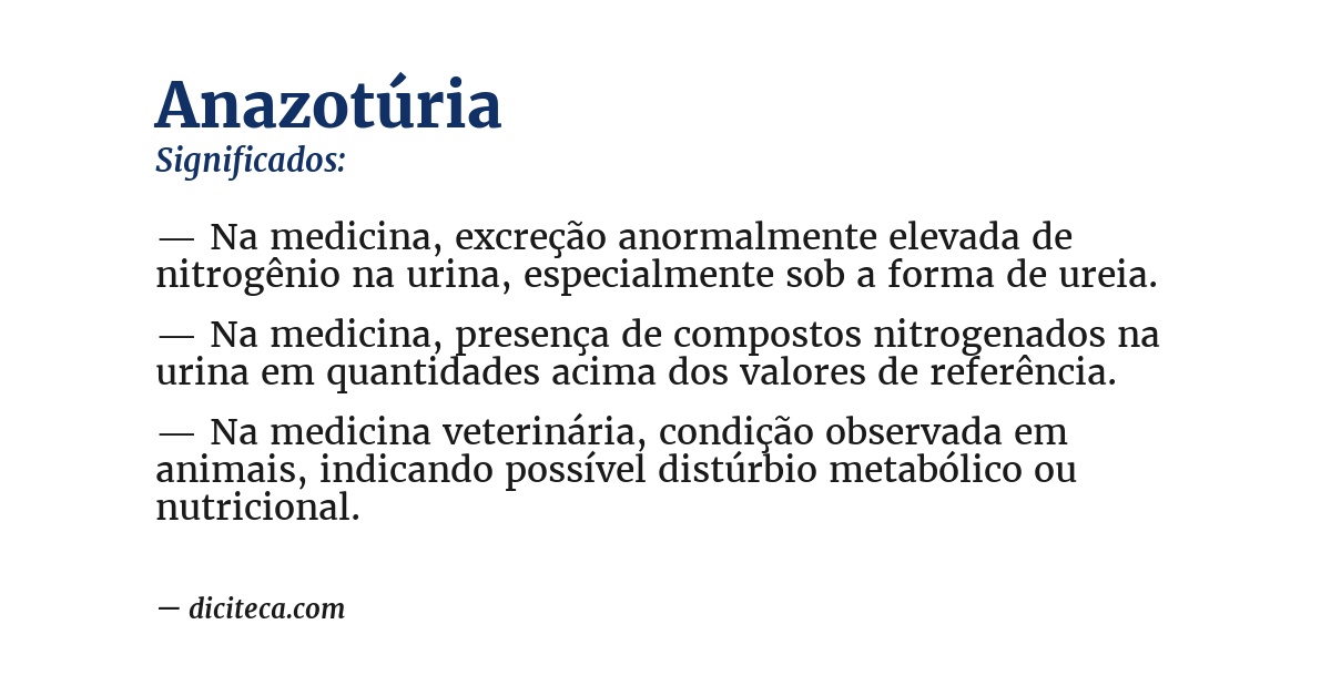 Significado de anazotúria