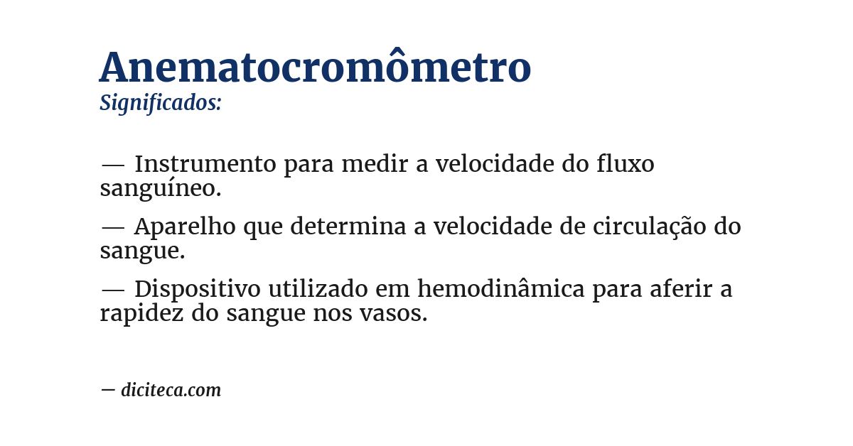 Significado de anematocromômetro