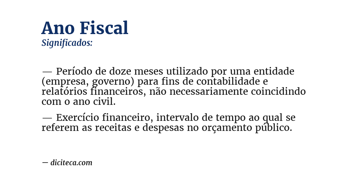 Significado de ano fiscal