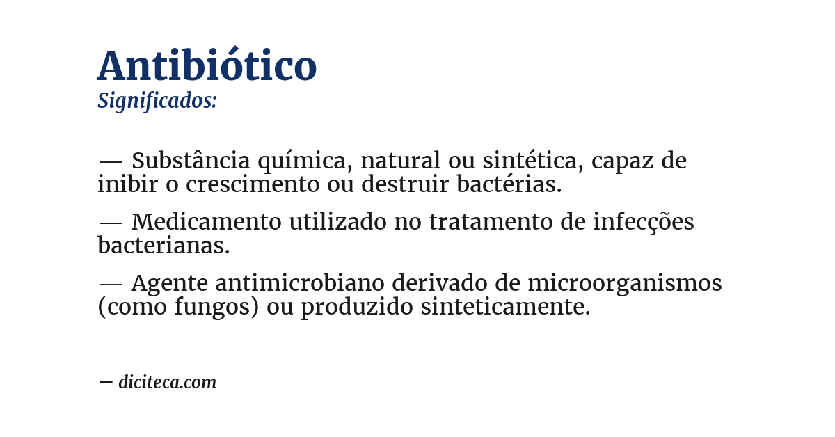 Significado de antibiótico