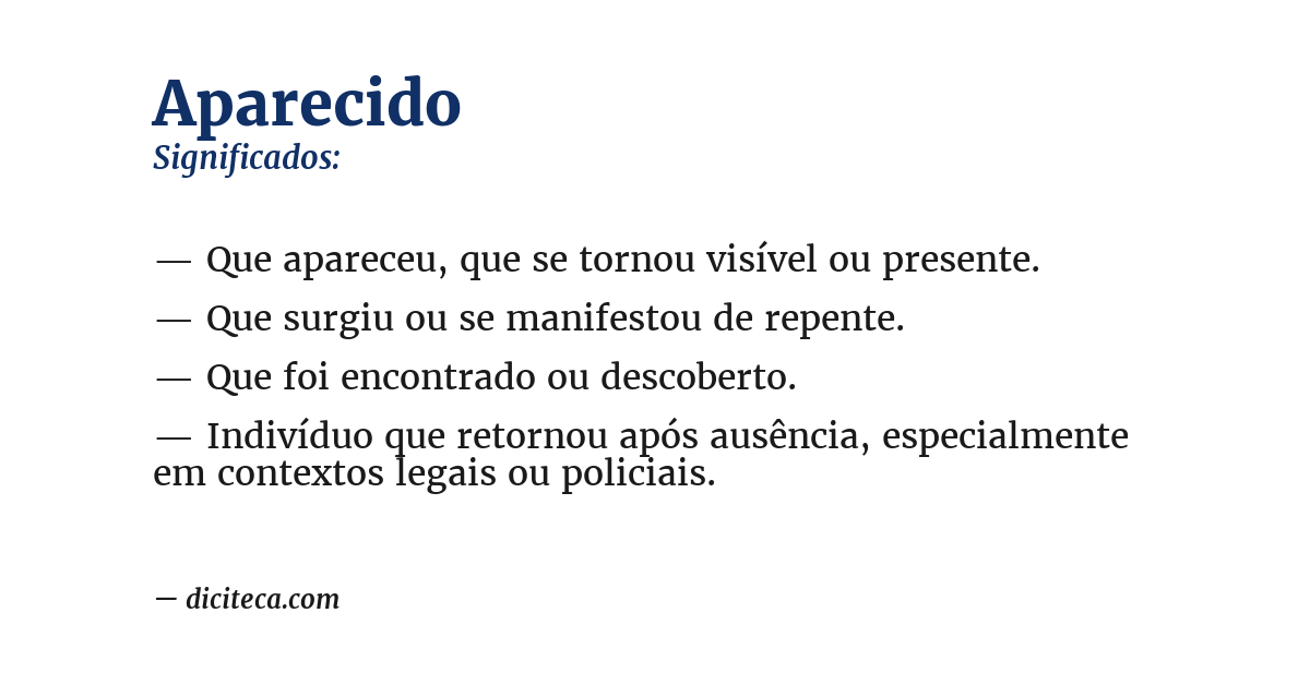 Significado de aparecido