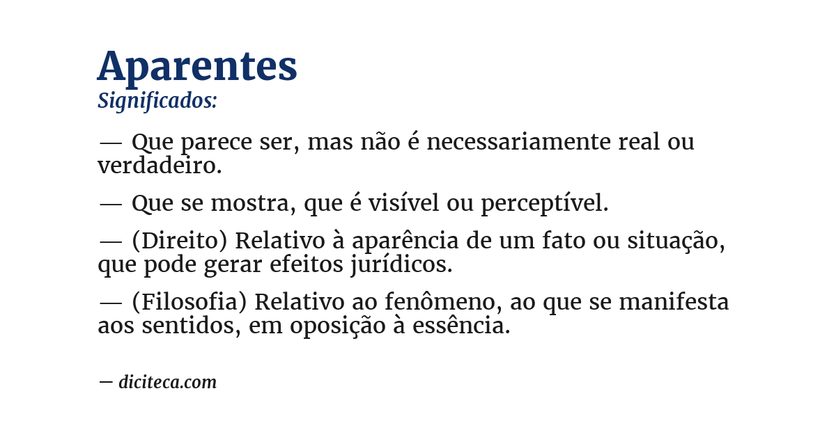 Significado de aparentes