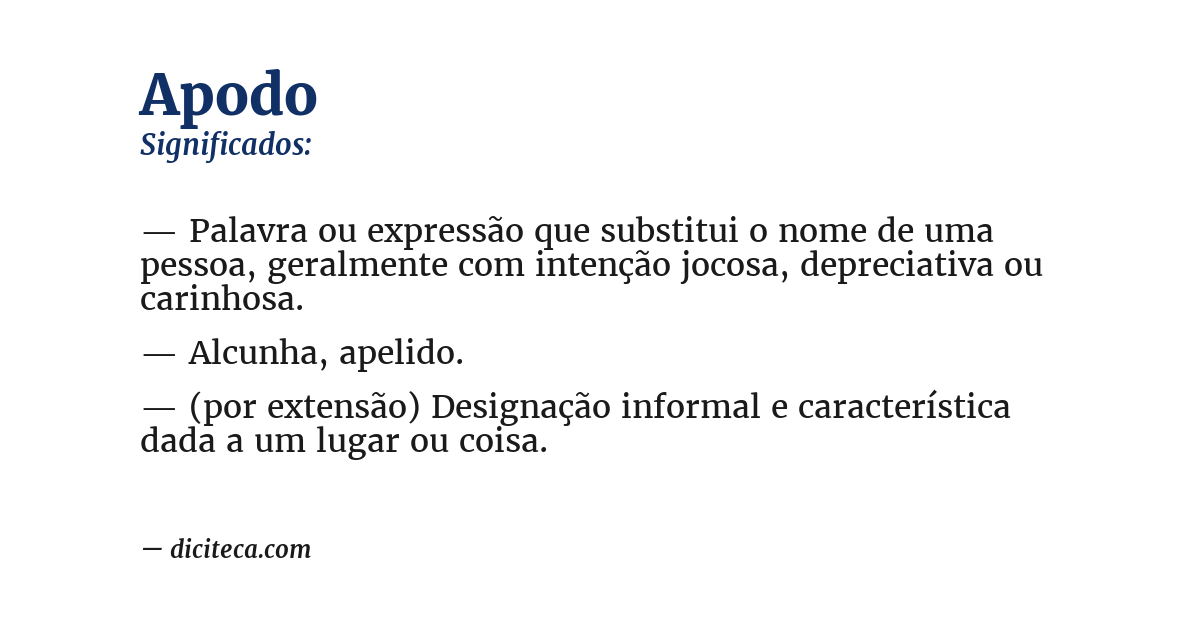 Significado de apodo