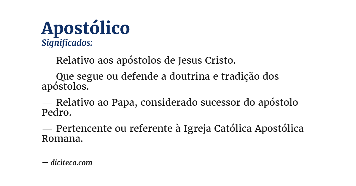Significado de apostólico