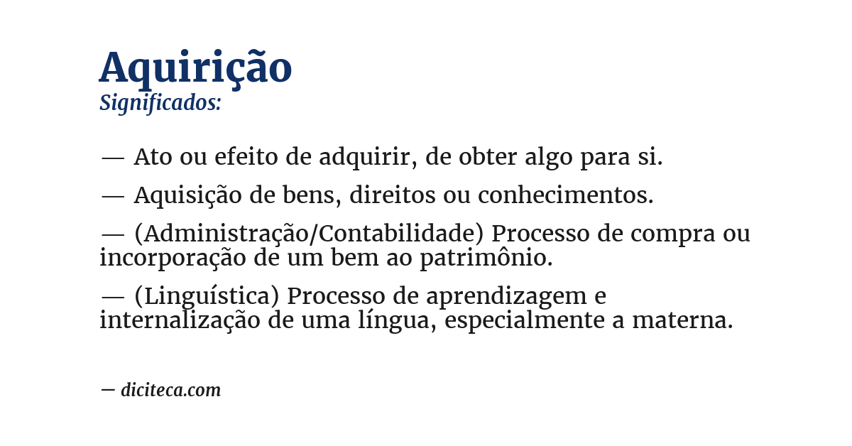 Significado de aquirição