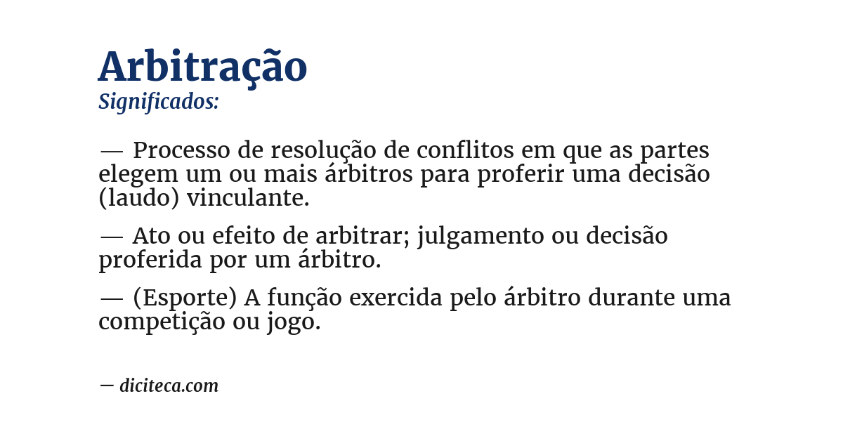 Significado de arbitração