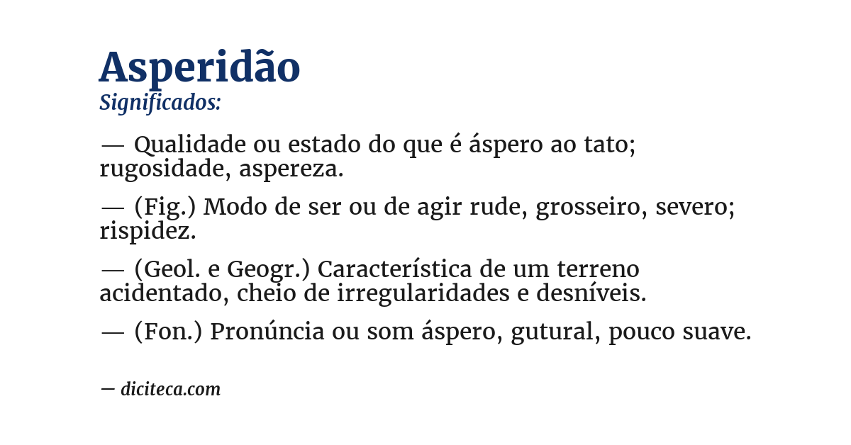 Significado de asperidão