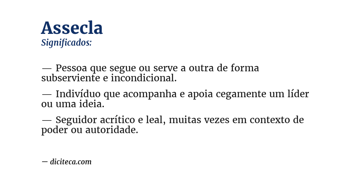 Significado de assecla