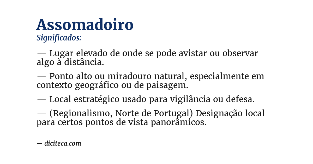 Significado de assomadoiro