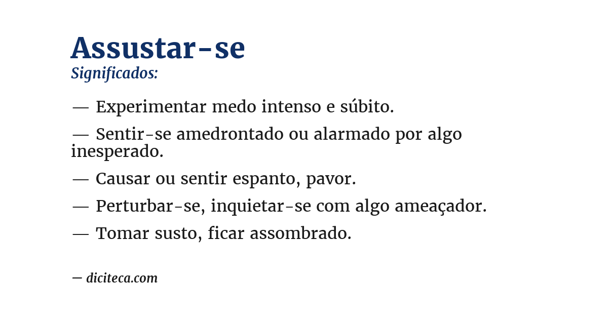 Significado de assustar-se
