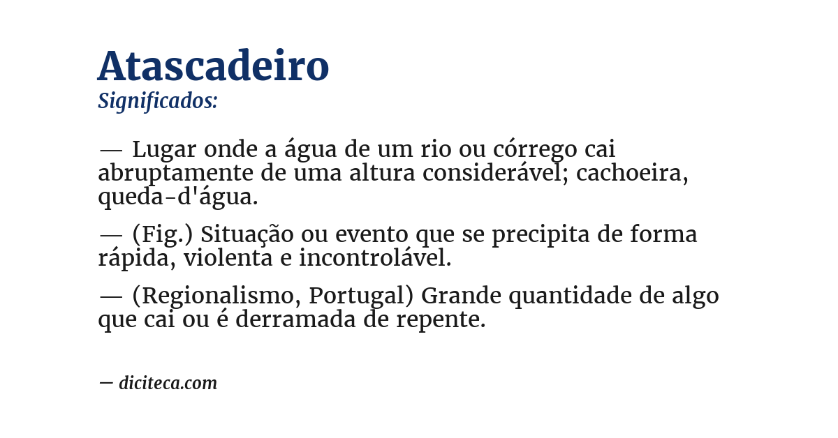 Significado de atascadeiro