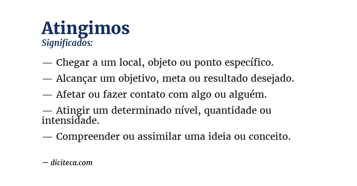 Significado de atingimos