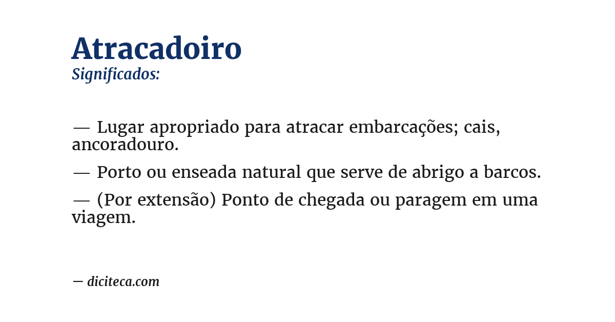 Significado de atracadoiro
