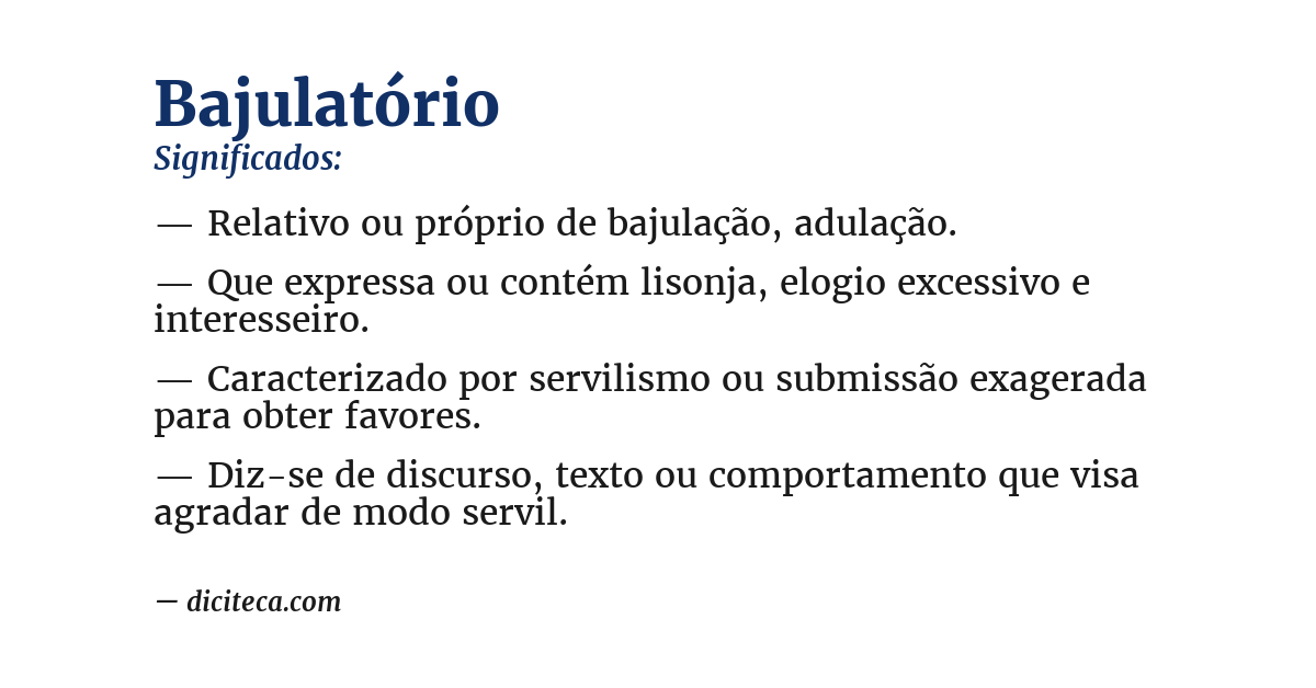 Significado de bajulatório