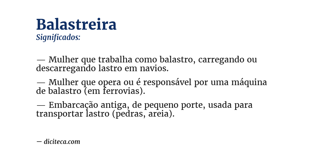 Significado de balastreira