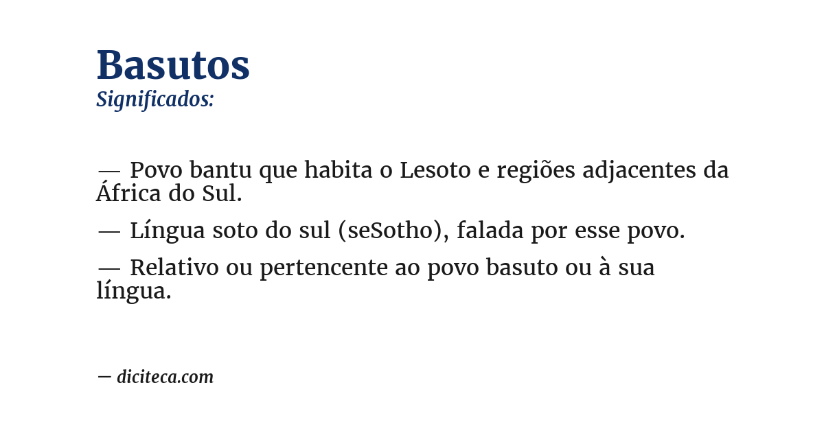 Significado de basutos