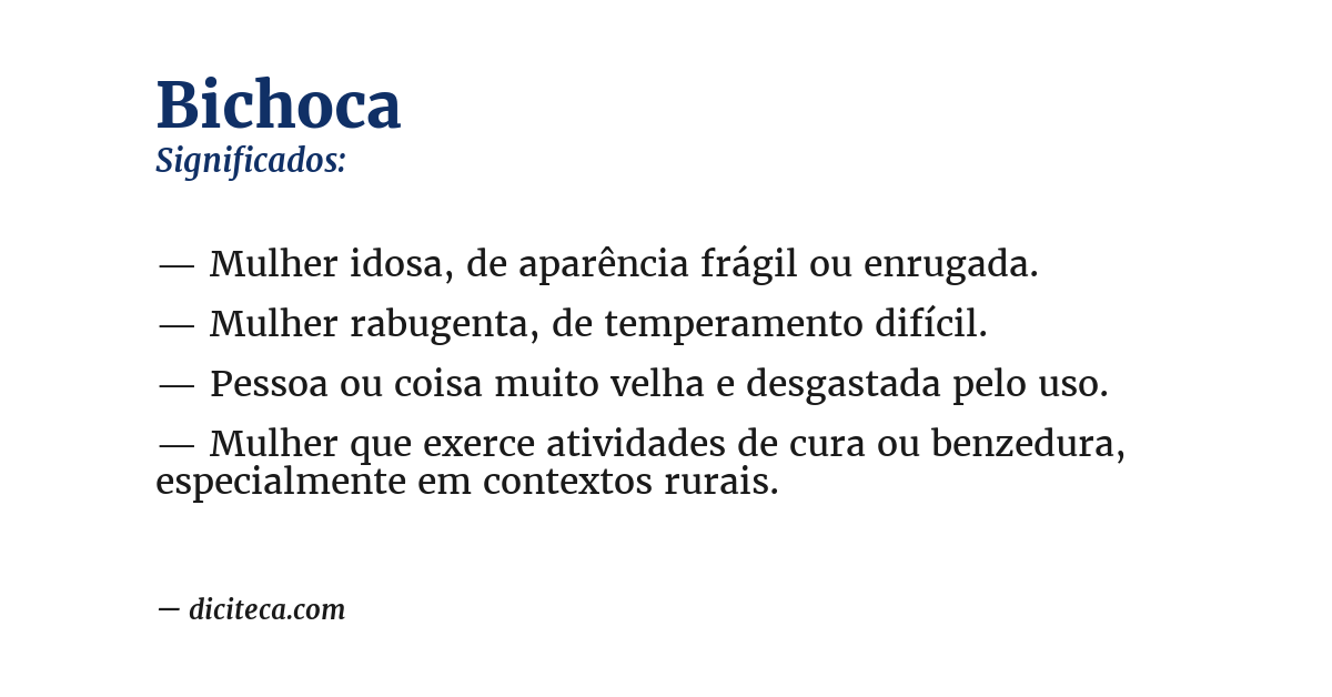 Significado de bichoca