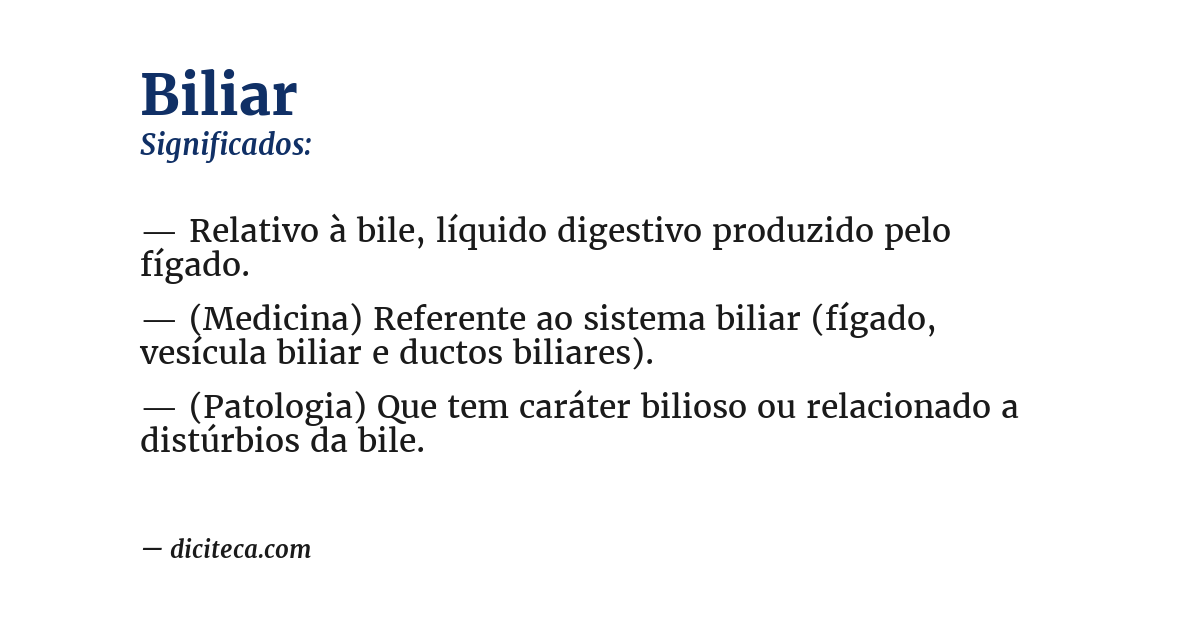 Significado de biliar