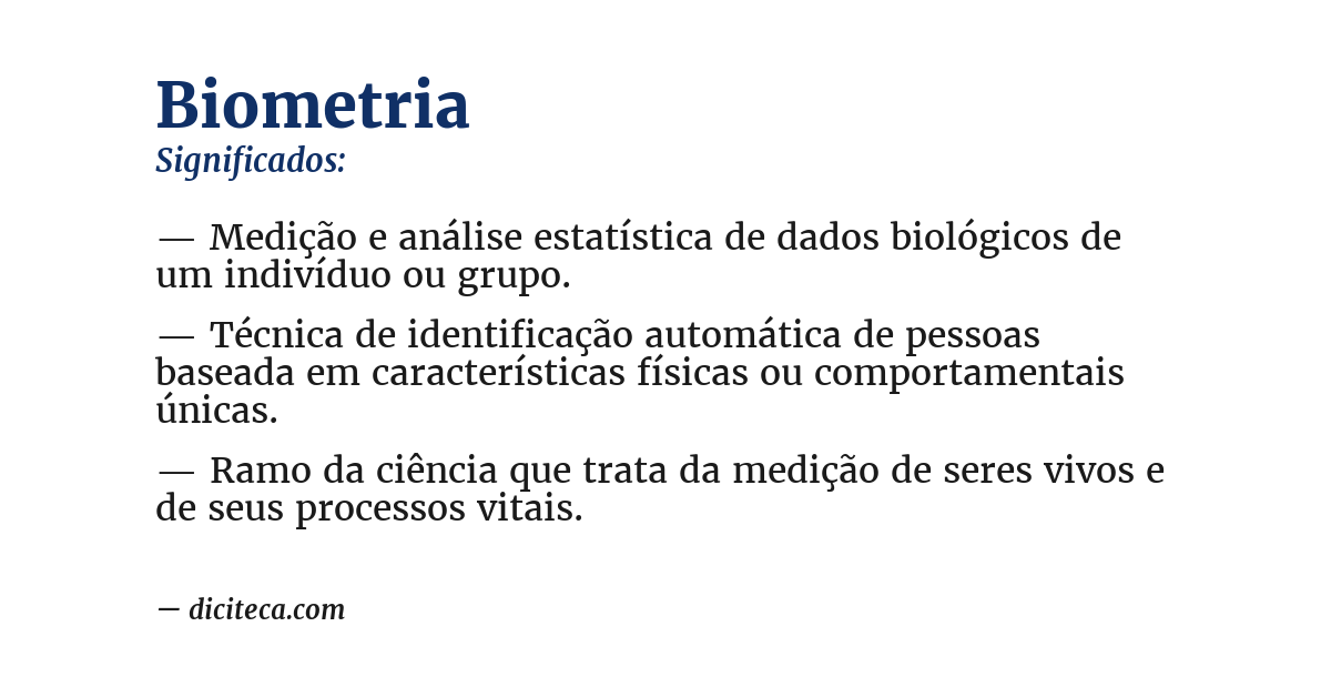 Significado de biometria