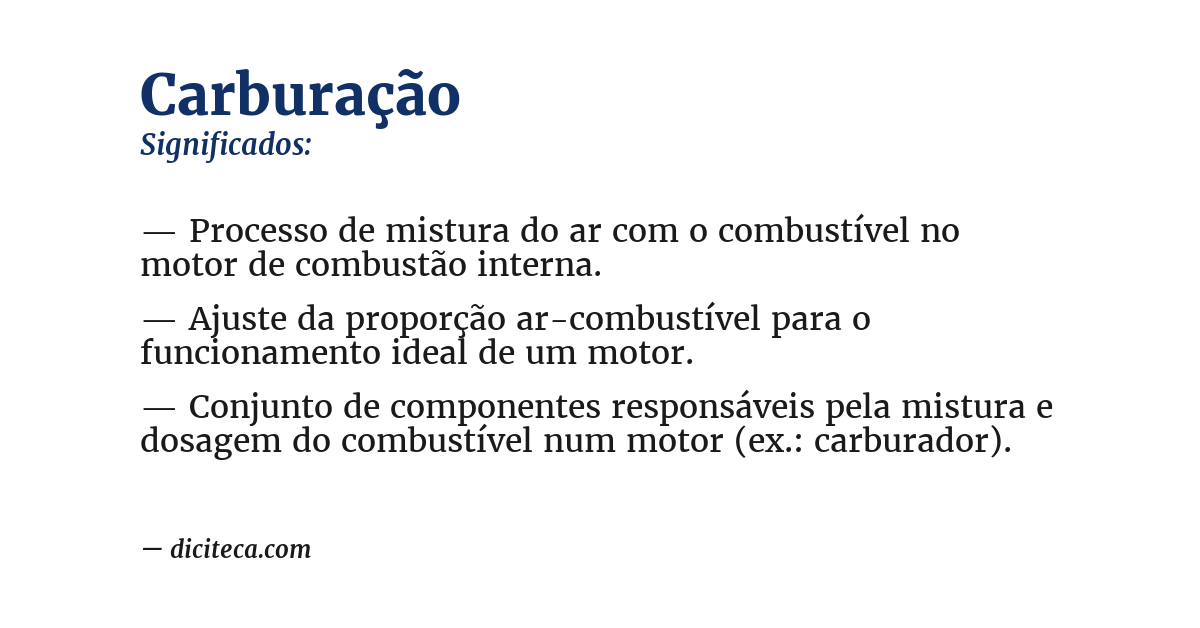 Significado de carburação