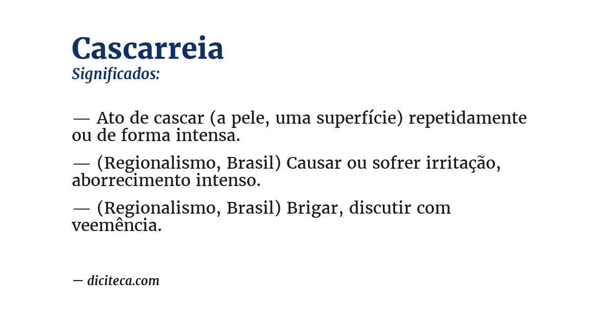 Significado de cascarreia