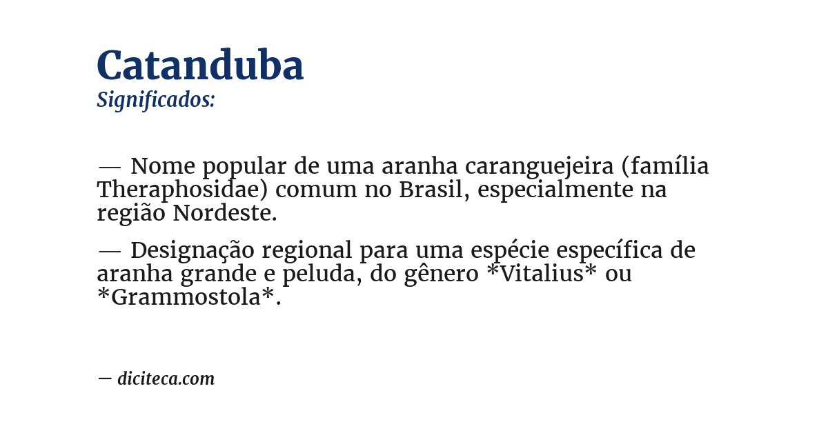 Significado de catanduba