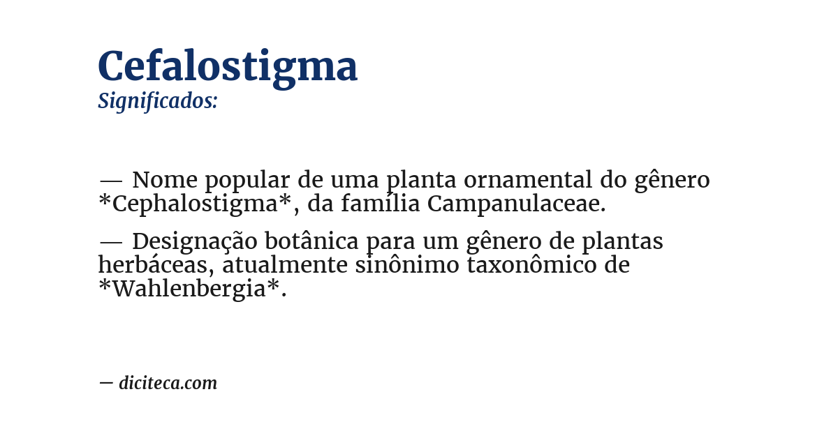 Significado de cefalostigma