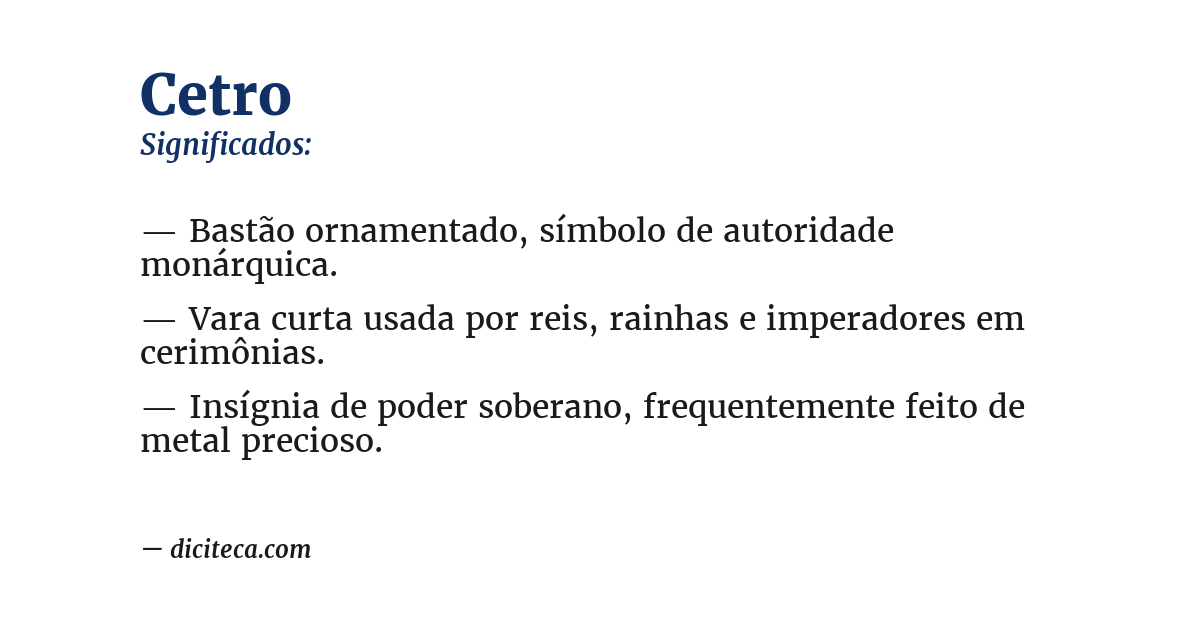 Significado de cetro