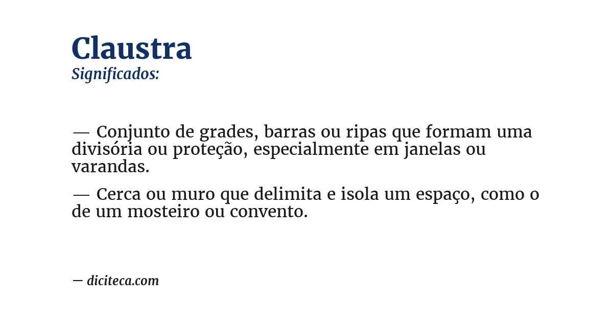 Significado de claustra
