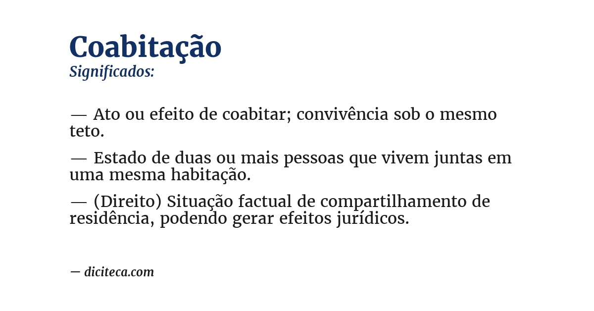 Significado de coabitação