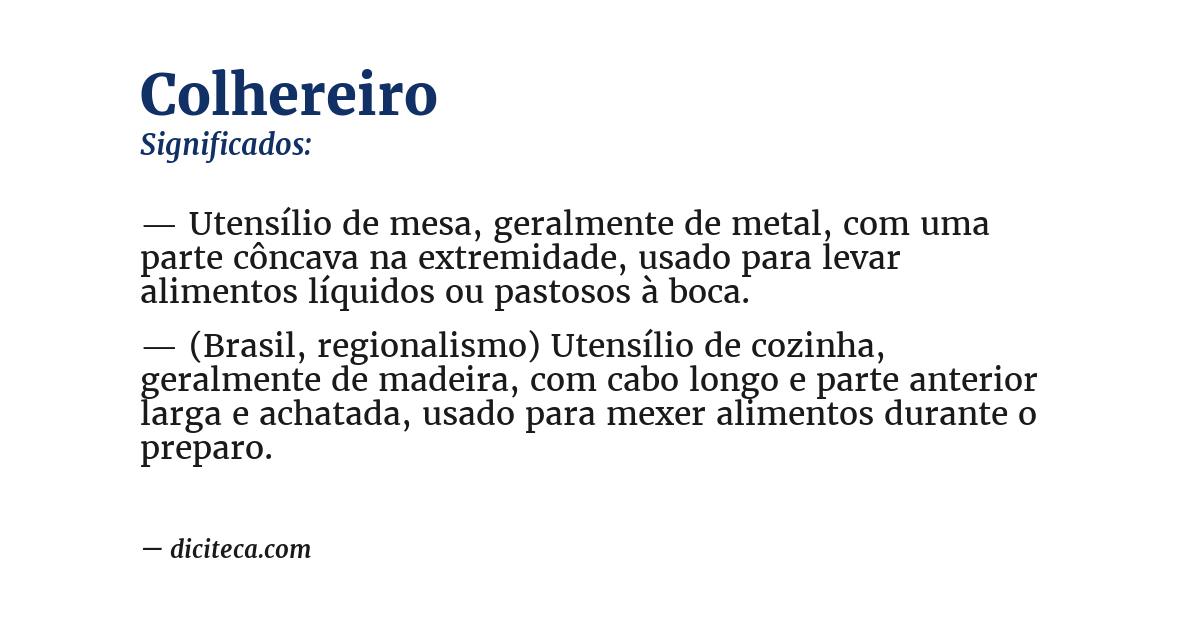 Significado de colhereiro