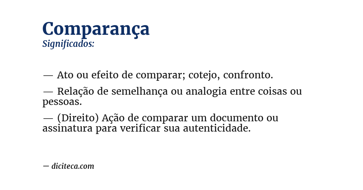 Significado de comparança