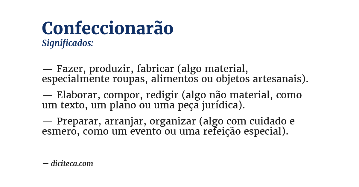 Significado de confeccionarão